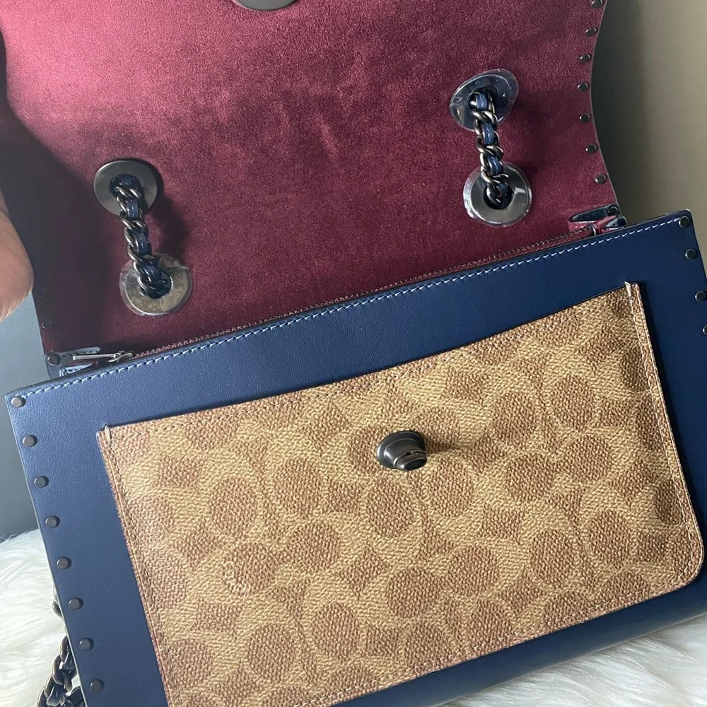 Coach Parker Crossbody Deep Blue with Rivets - Picture 8 of 16